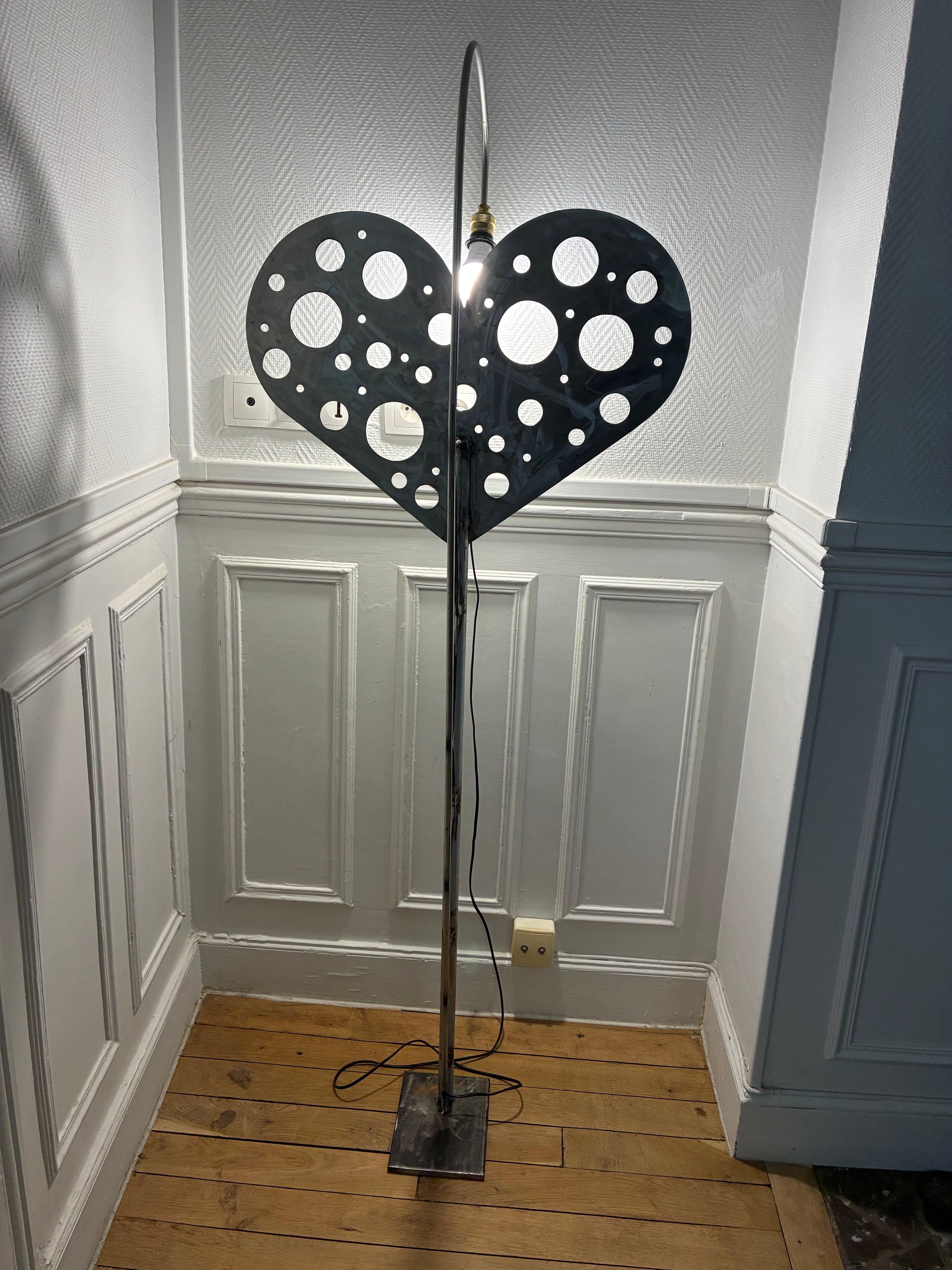 Cœur qui Pétille — Lampadaire Sculpture Pièce Unique