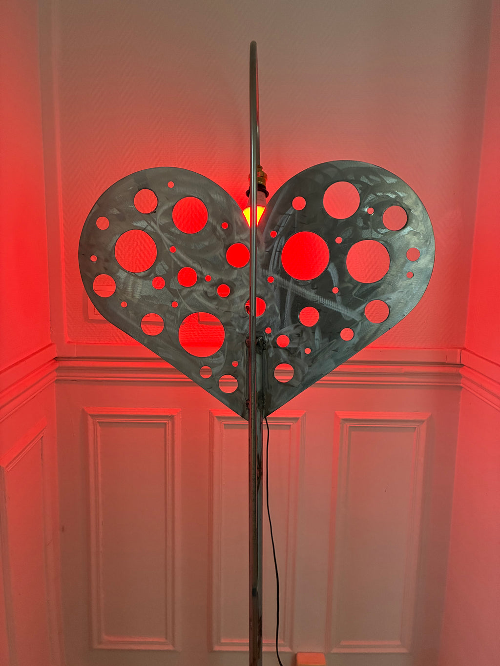 Cœur qui Pétille — Lampadaire Sculpture Pièce Unique