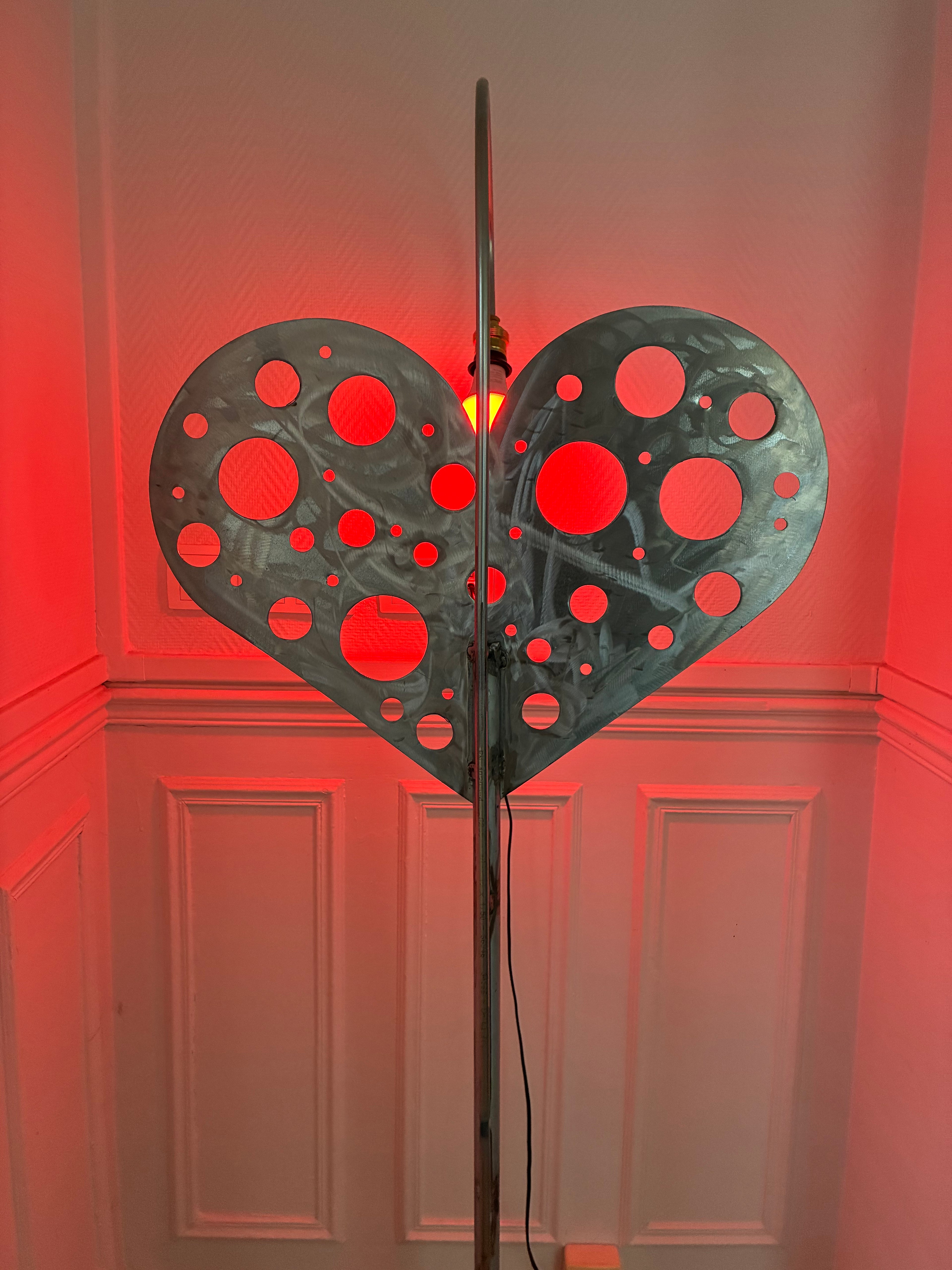 Cœur qui Pétille — Lampadaire Sculpture Pièce Unique