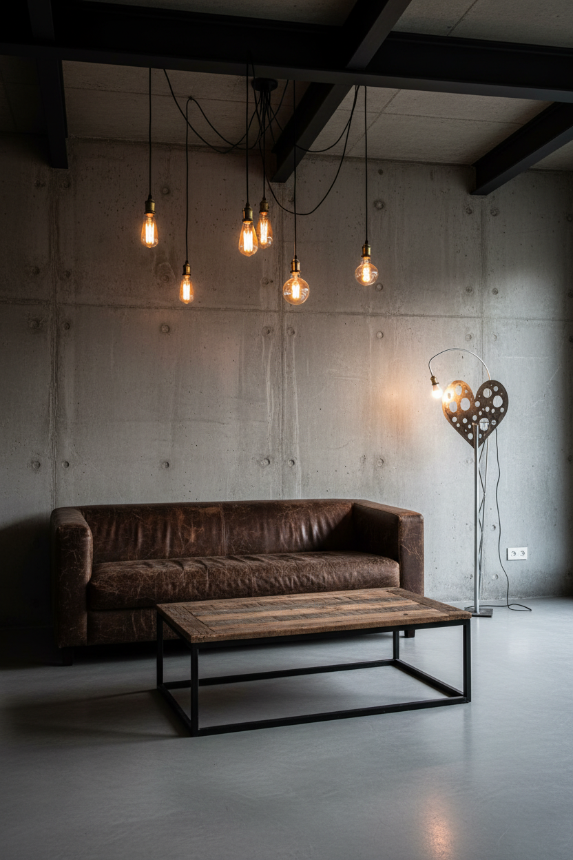 Cœur qui Pétille — Lampadaire Sculpture Pièce Unique