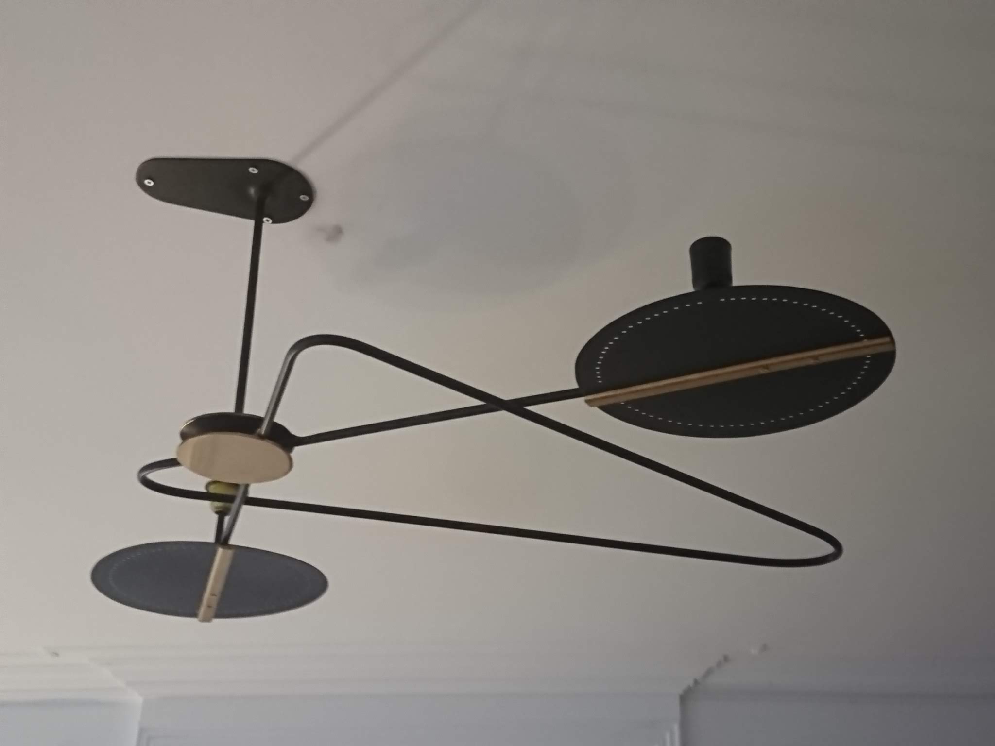 Orbit — Plafonnier Acier Noir Mat & Laiton