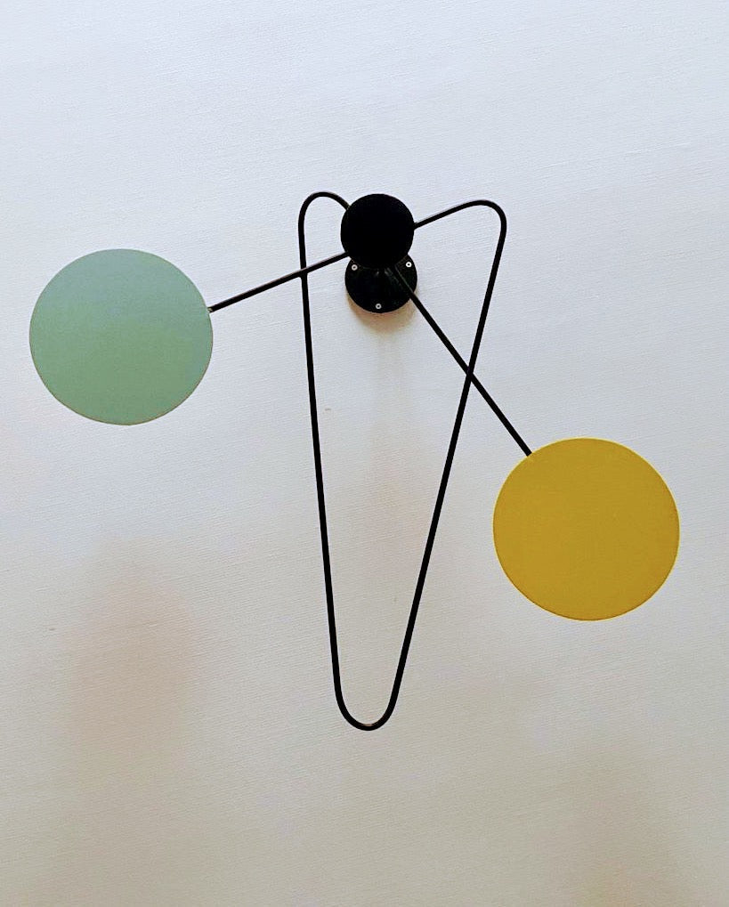 Palette — Applique Acier Noir Mat, Vert Sauge & Jaune Moutarde