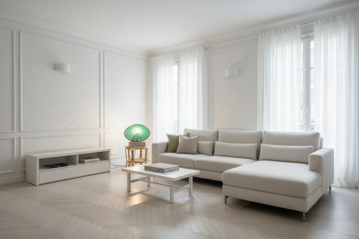 Lampe de table Capeline « Vert Lumière » — Pièce unique, métal perforé formé à la main