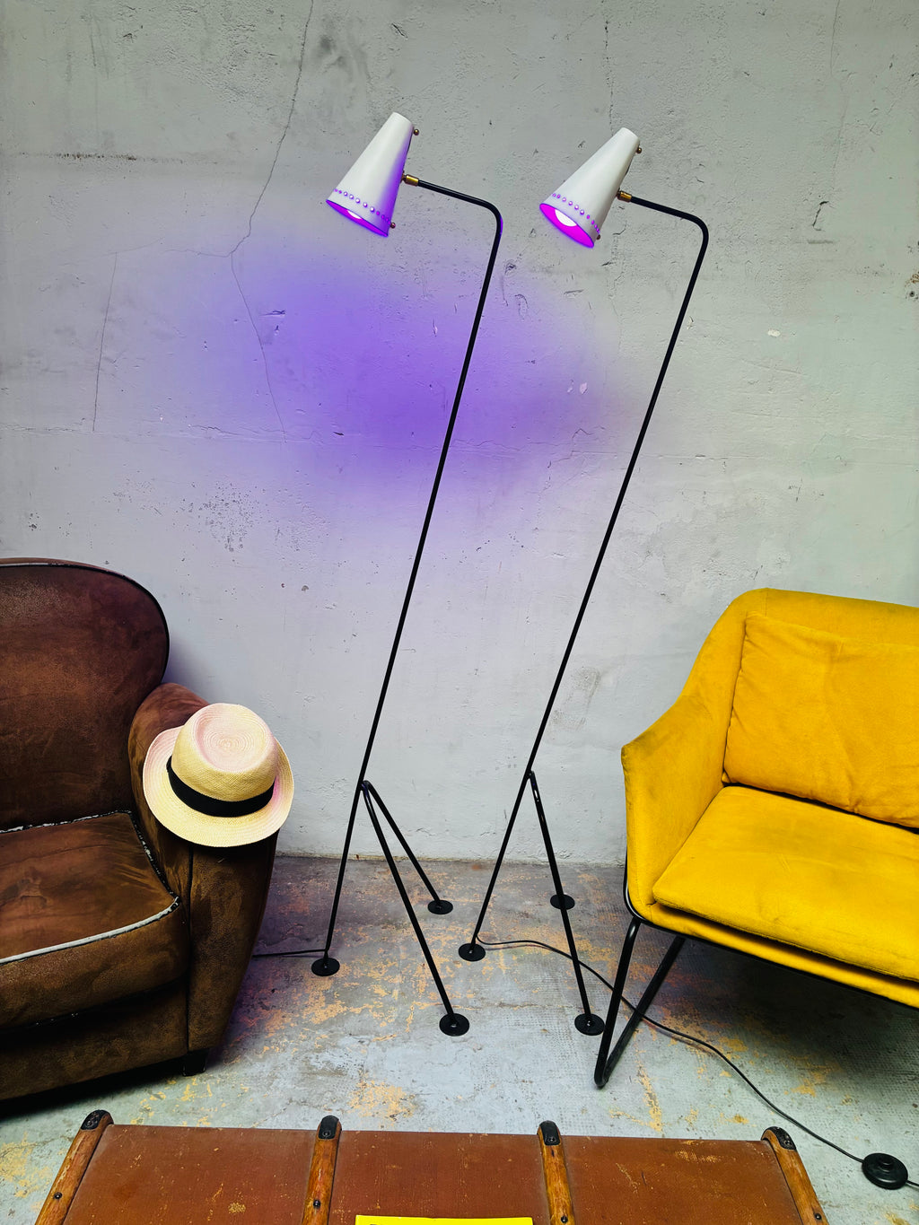 Magnifique Paire de Lampadaire, design minimaliste