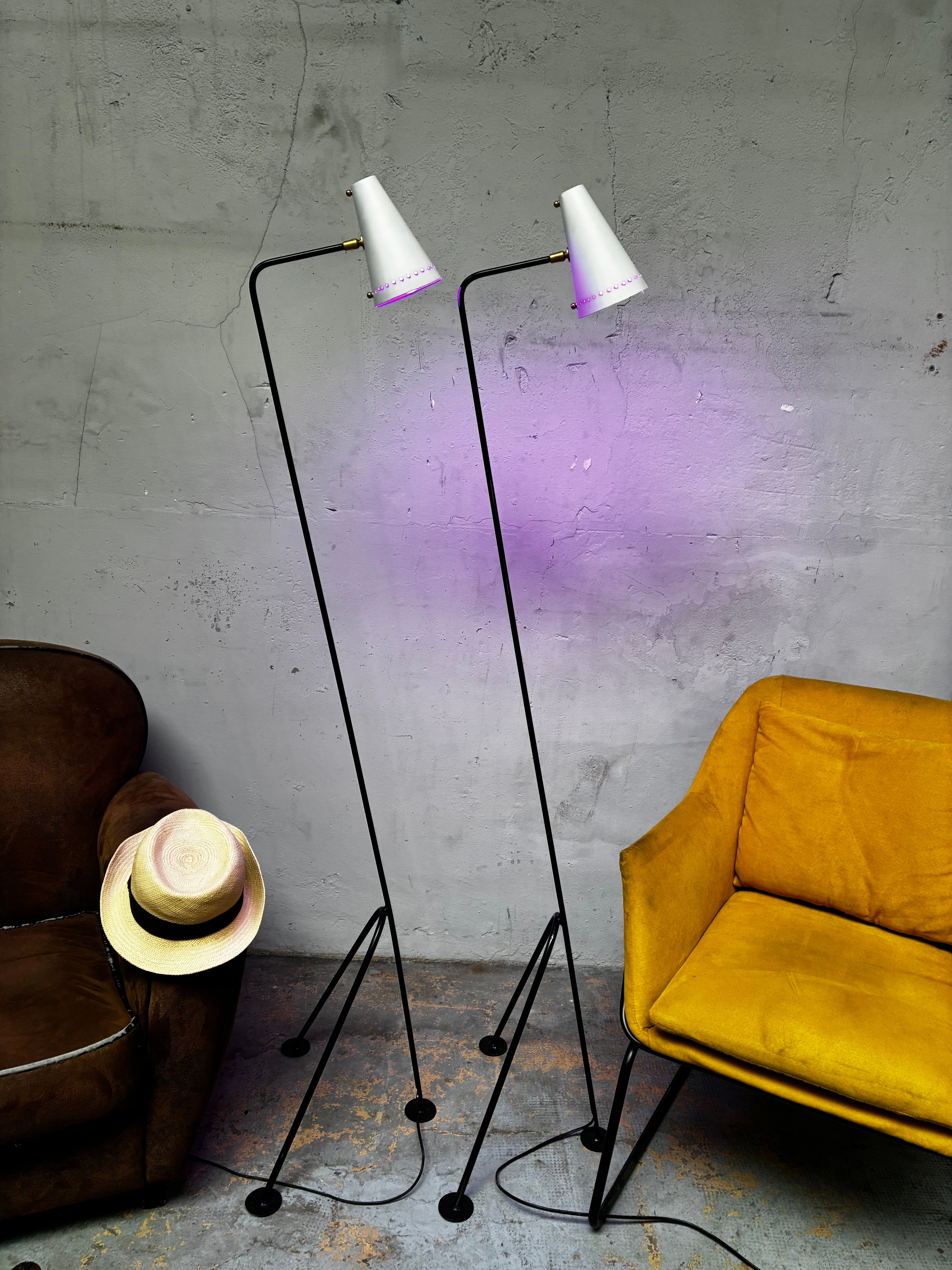 Magnifique Paire de Lampadaire, design minimaliste