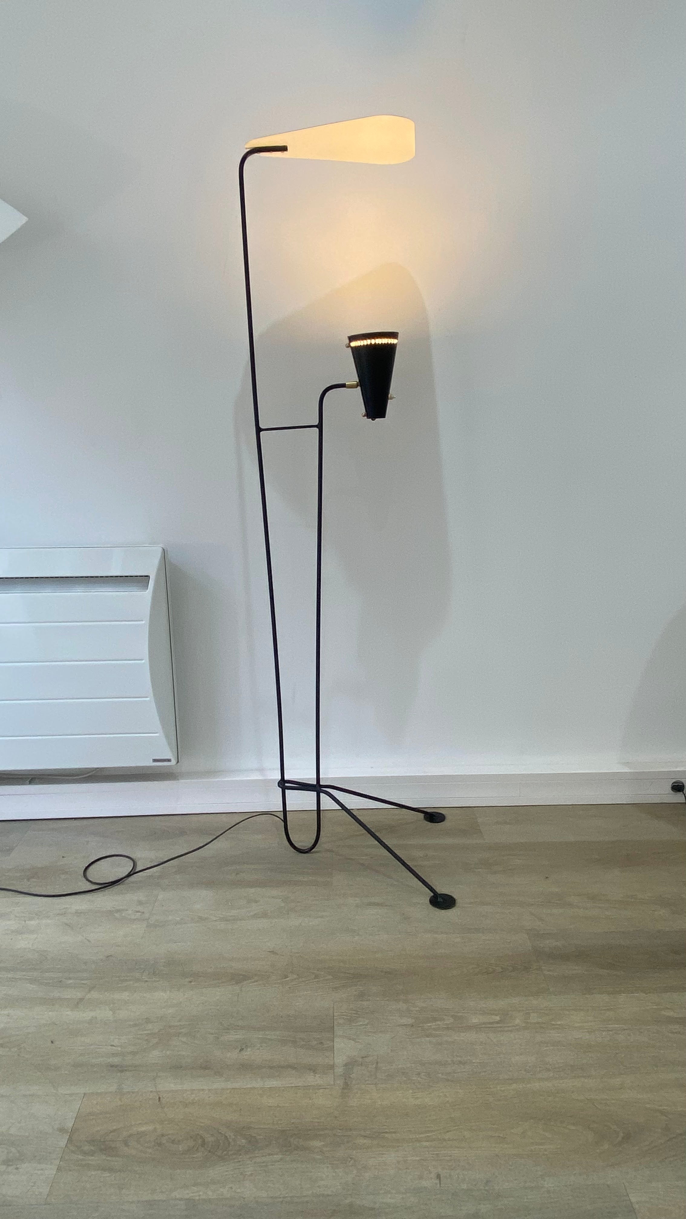 Lampadaire Double Source — Design Années 50 hauteur, tu peux indiquer