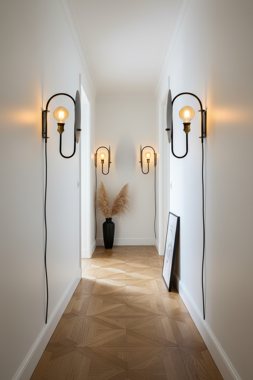 Couloir avec décoration légère