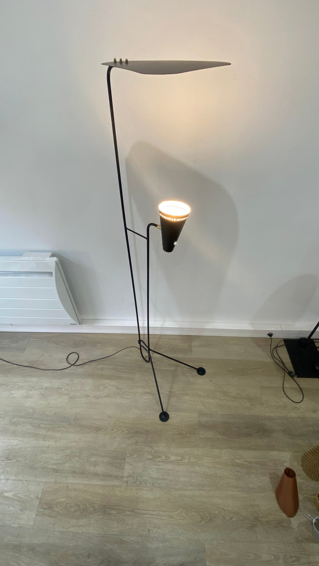 Lampadaire Double Source — Design Années 50 hauteur, tu peux indiquer