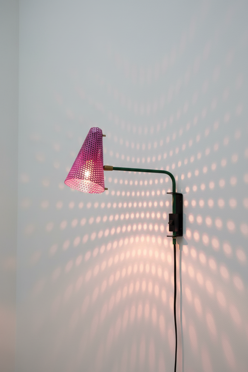 Lampe de Table Sculpturale — Inox, Aluminium & Fil Torsadé Doré