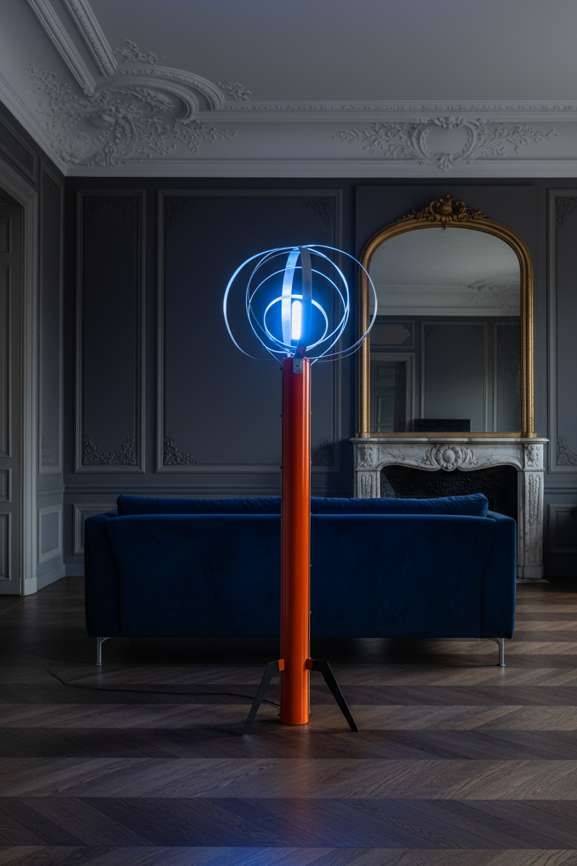 La Fusée Tintin — Sculpture Lumineuse Unique