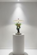 Lampe de Table Bronze – feuille doré à l’or fin Lanciotto Galeotti, Années1970