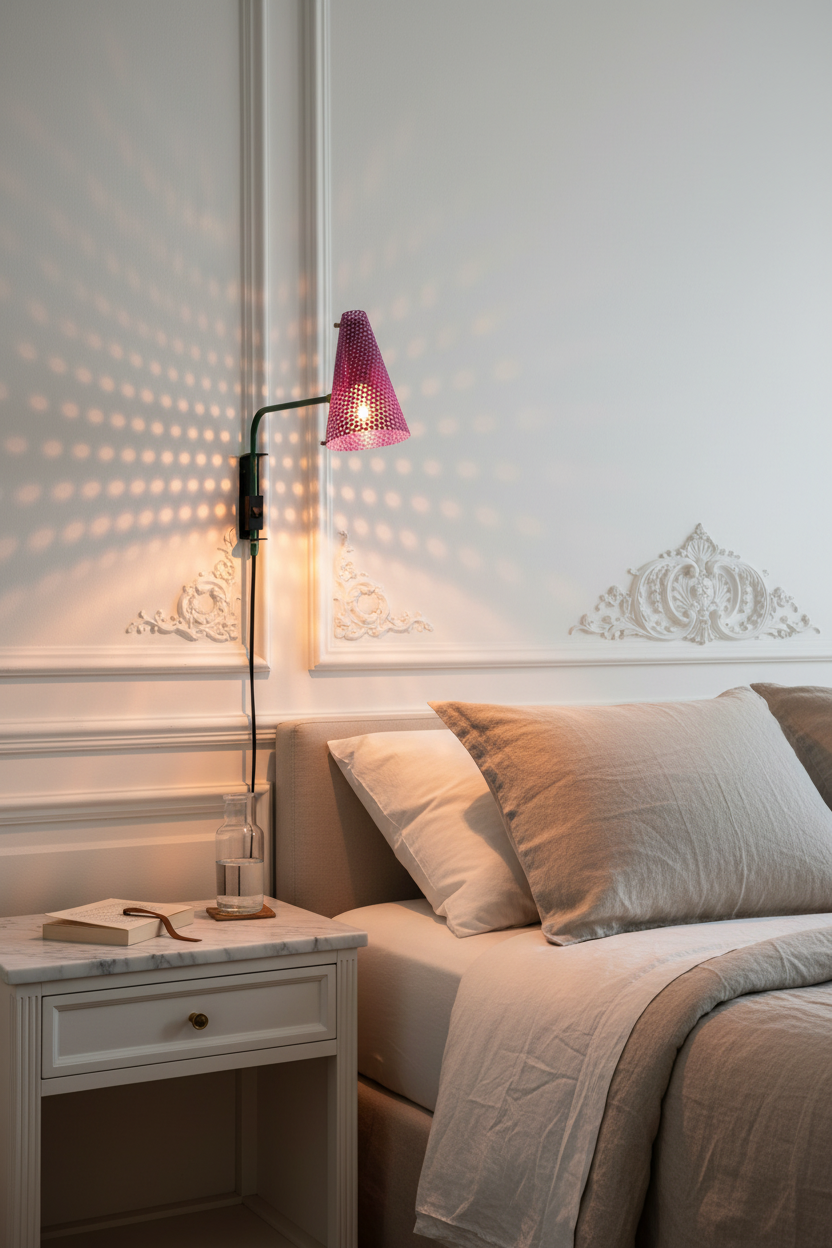 Lampe de Table Sculpturale — Inox, Aluminium & Fil Torsadé Doré