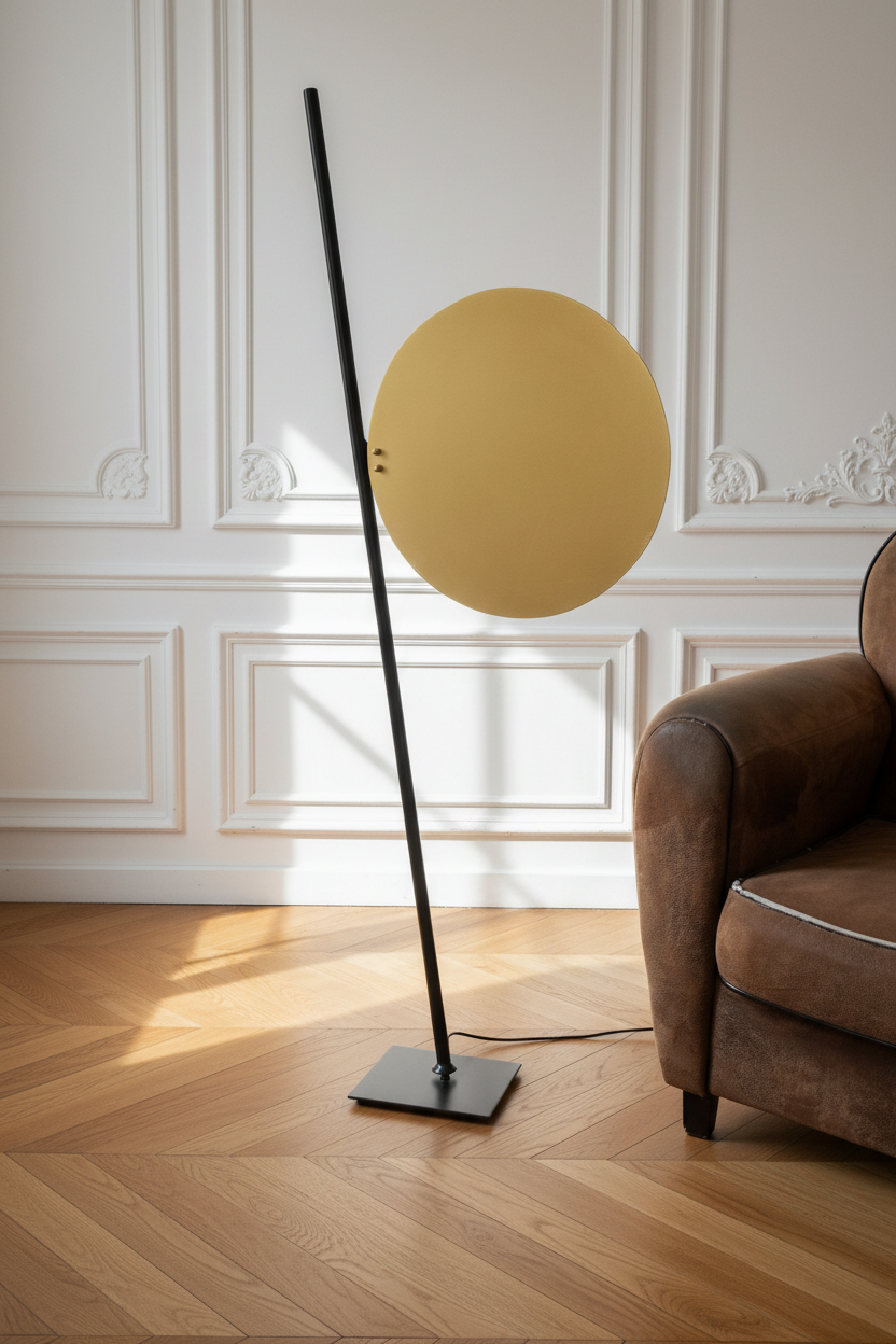 Lampadaire gros plan — platine carrée noire