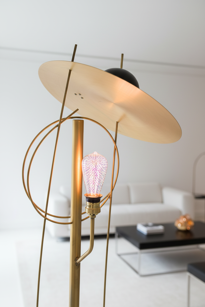 Lampadaire sculptural — détail tête
