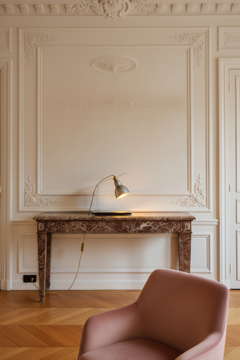 Lampe Inox - Salon Haussmannien